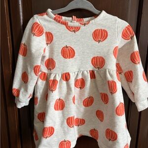 Pumpkin Print Baby Dress